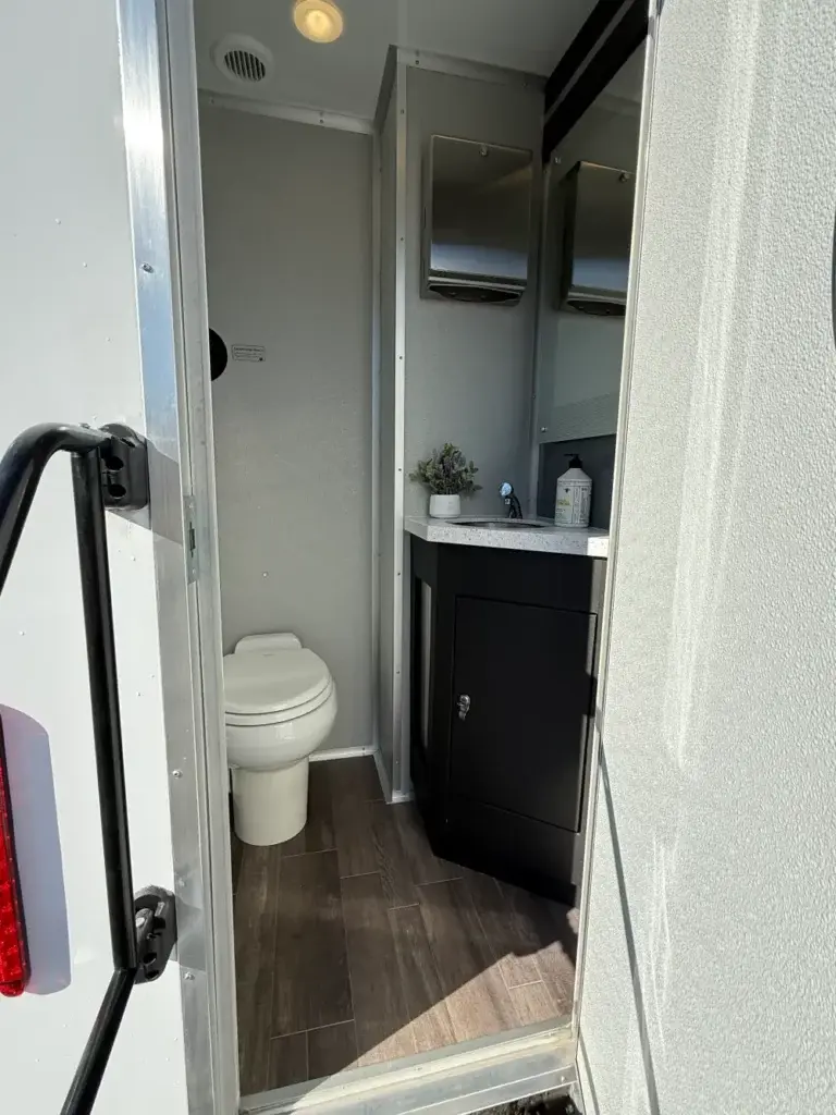 Opened Trailer Restroom