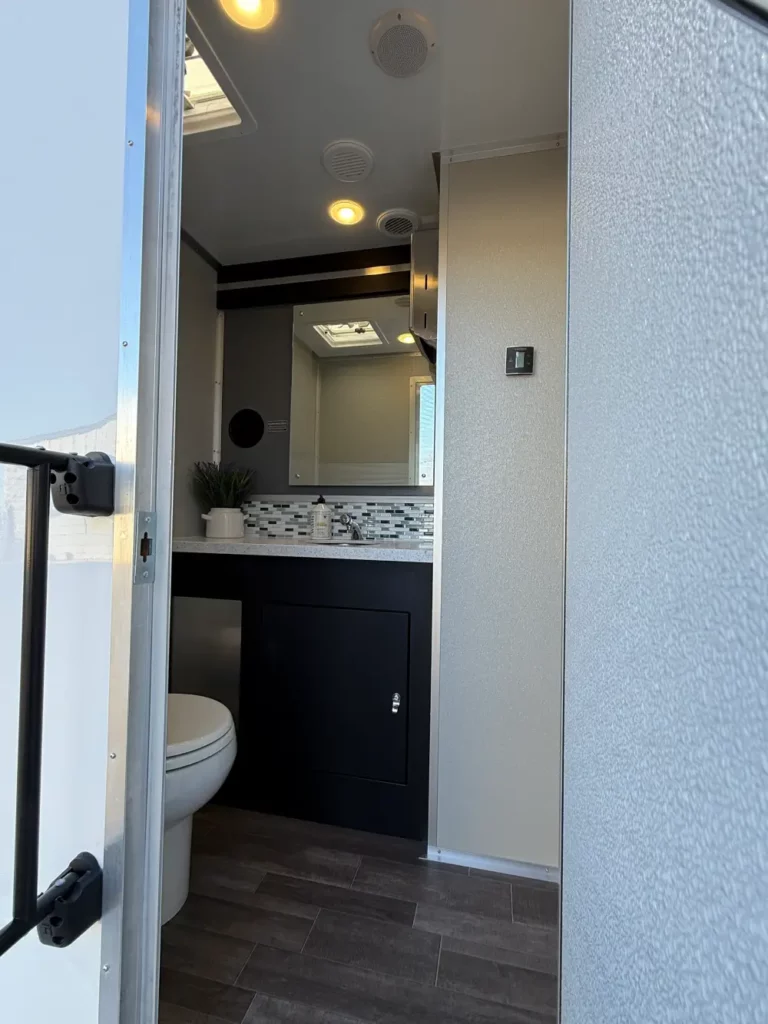 Inside of a Restroom Trailer