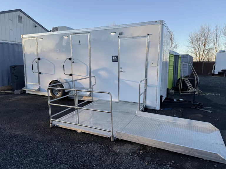 Trailer Restroom for men women with wheelchair ramp