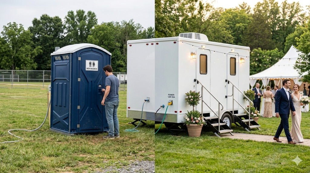 2 Stall Luxury Trailer vs. Standard Portable Toilet: Is the Upgrade Worth It?